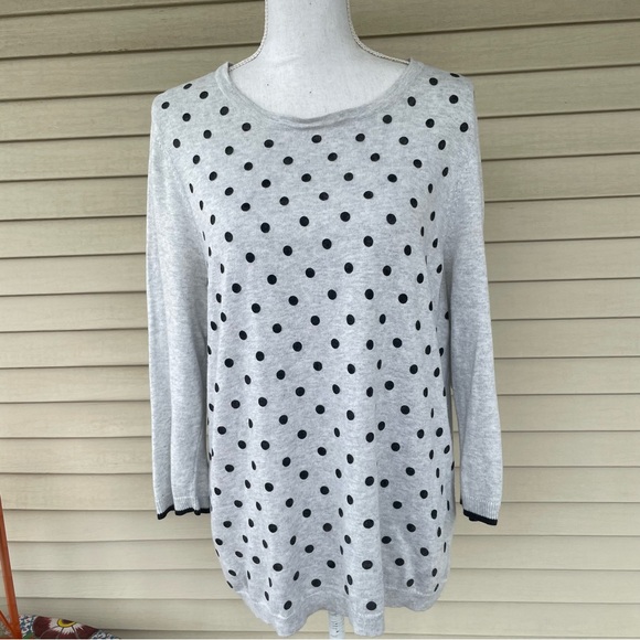 Elle Flocked Dot Crewneck Sweater Size XL - Picture 9 of 12